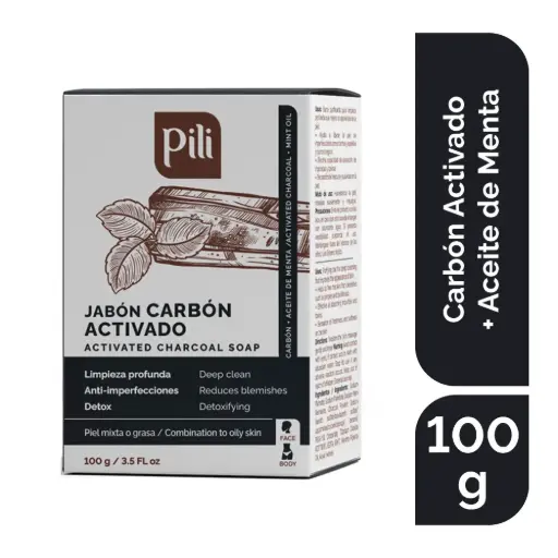 [D21595] PILI ACTIVATED CHARCOAL SOAP BAR 3.5 OZ